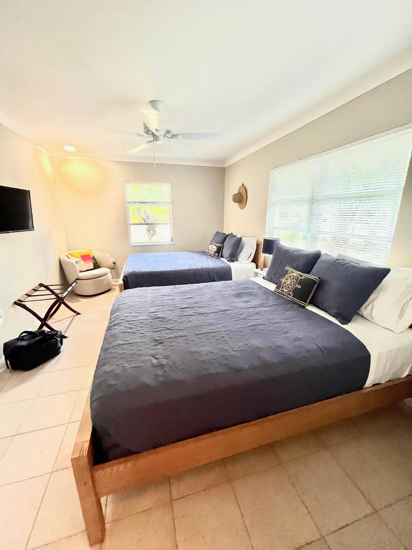 Furnished rental guest bedroom